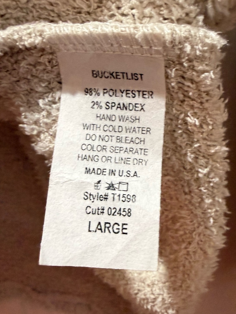 BUCKETLIST Cream Teddy Shacket with Button Front - Picture 4 of 6